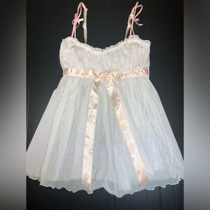 Rampage Women's White and pink Babydoll-dresses